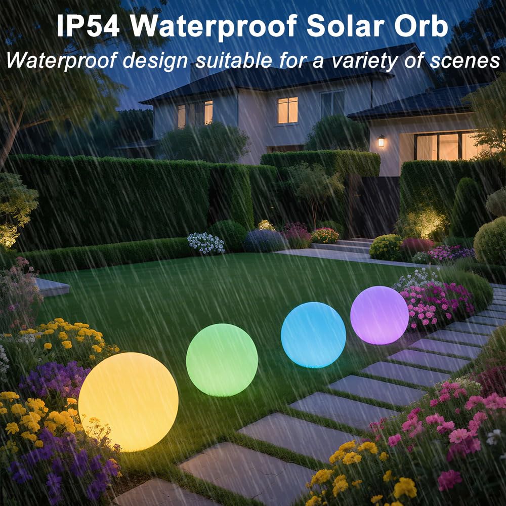 Globo solare da giardino da 30,5 cm, luce solare incandescente con telecomando, 16 RGB che cambia colore, impermeabile, grande lampada per esterni, illuminazione paesaggistica, lampada d'atmosfera con