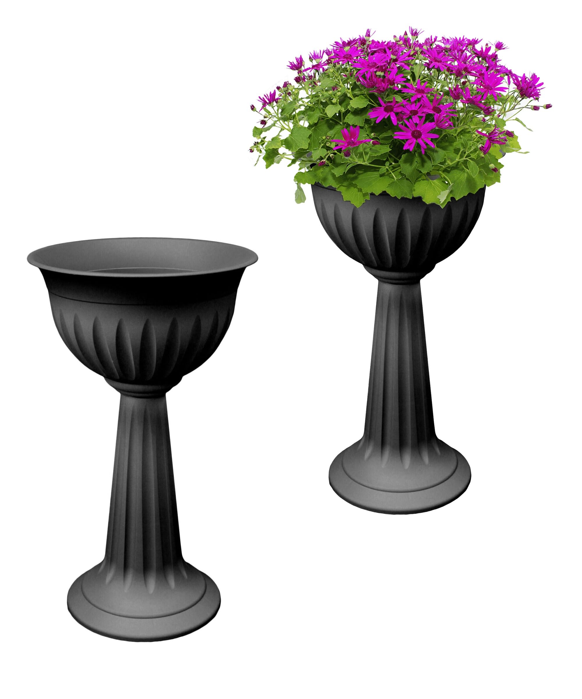 Arcadia Garden Products 7.5 in. x 6.5 in. Smoke White Plastic Pot (2-Pack) PL62WT - The Home Depot