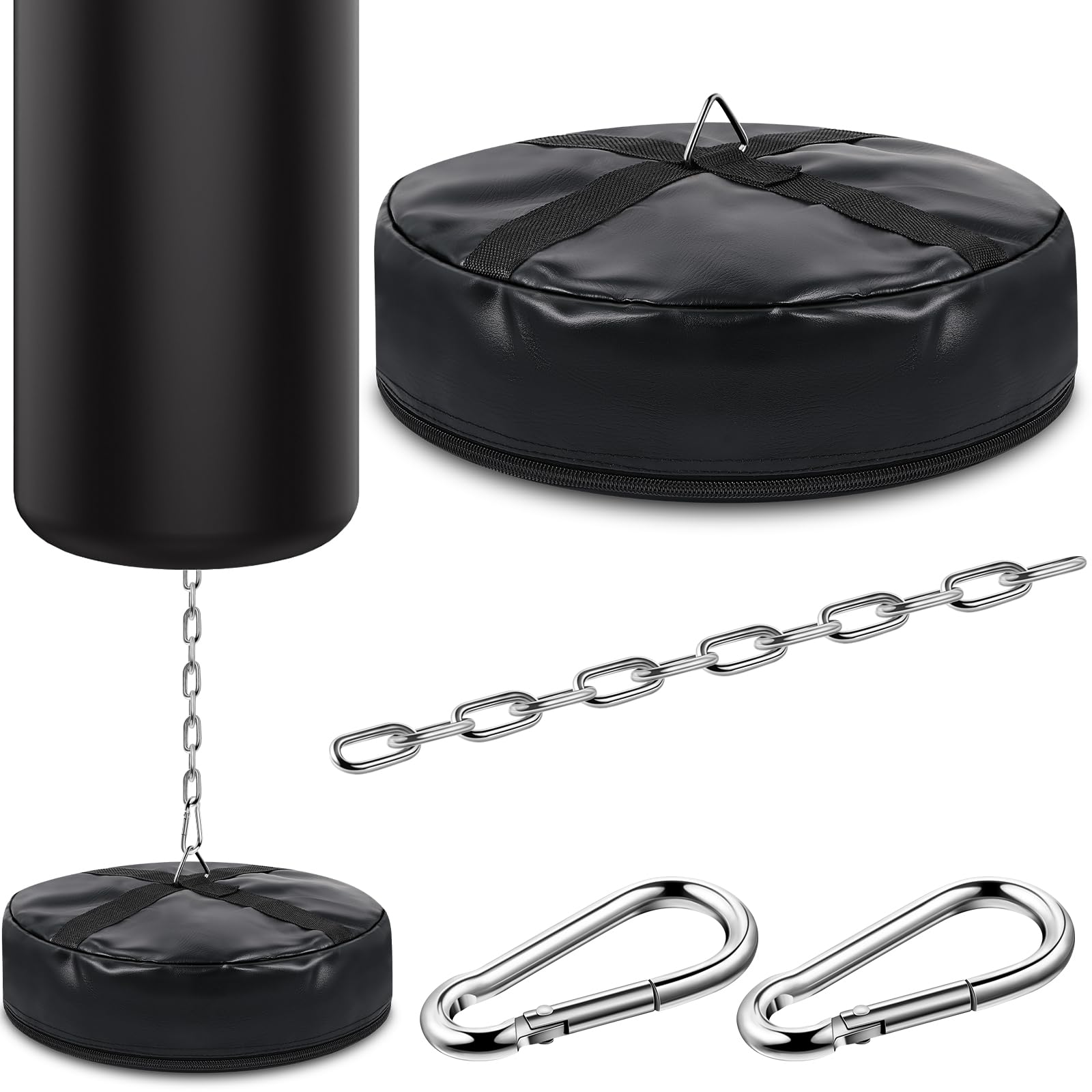 Sonwyoung Double End Bag Anchor (Unfilled) Heavy Floor Anchor 3-in-1 PU Double Punching Bag Stand Core Training Tool Weight Bag Punching Bag, Gym Equipment Boxing Accessories for MMA Workout Fitness