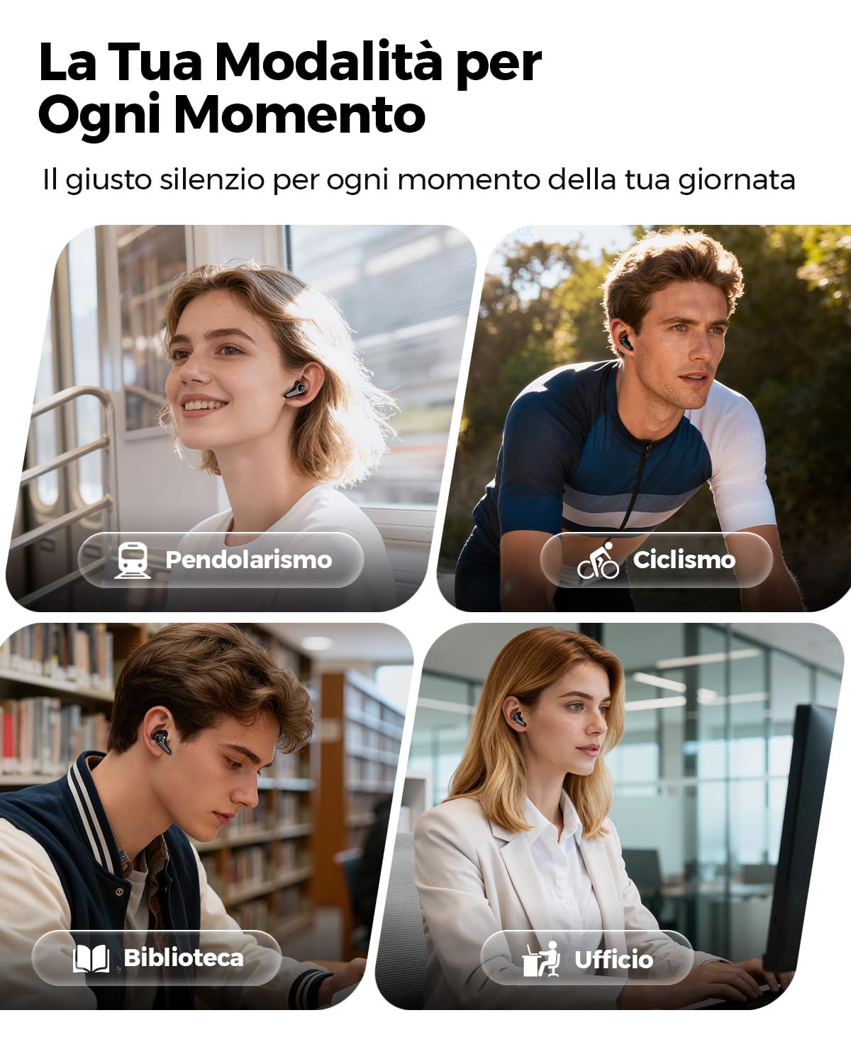SoundPEATS C30 Cuffie Bluetooth 6.0 In-Ear, ANC Ibrido 52 dB, Hi-Res LDAC, Driver 12mm, 6 MIC, 52 Ore Autonomia Ricarica Rapida, IP54, Audio Spaziale