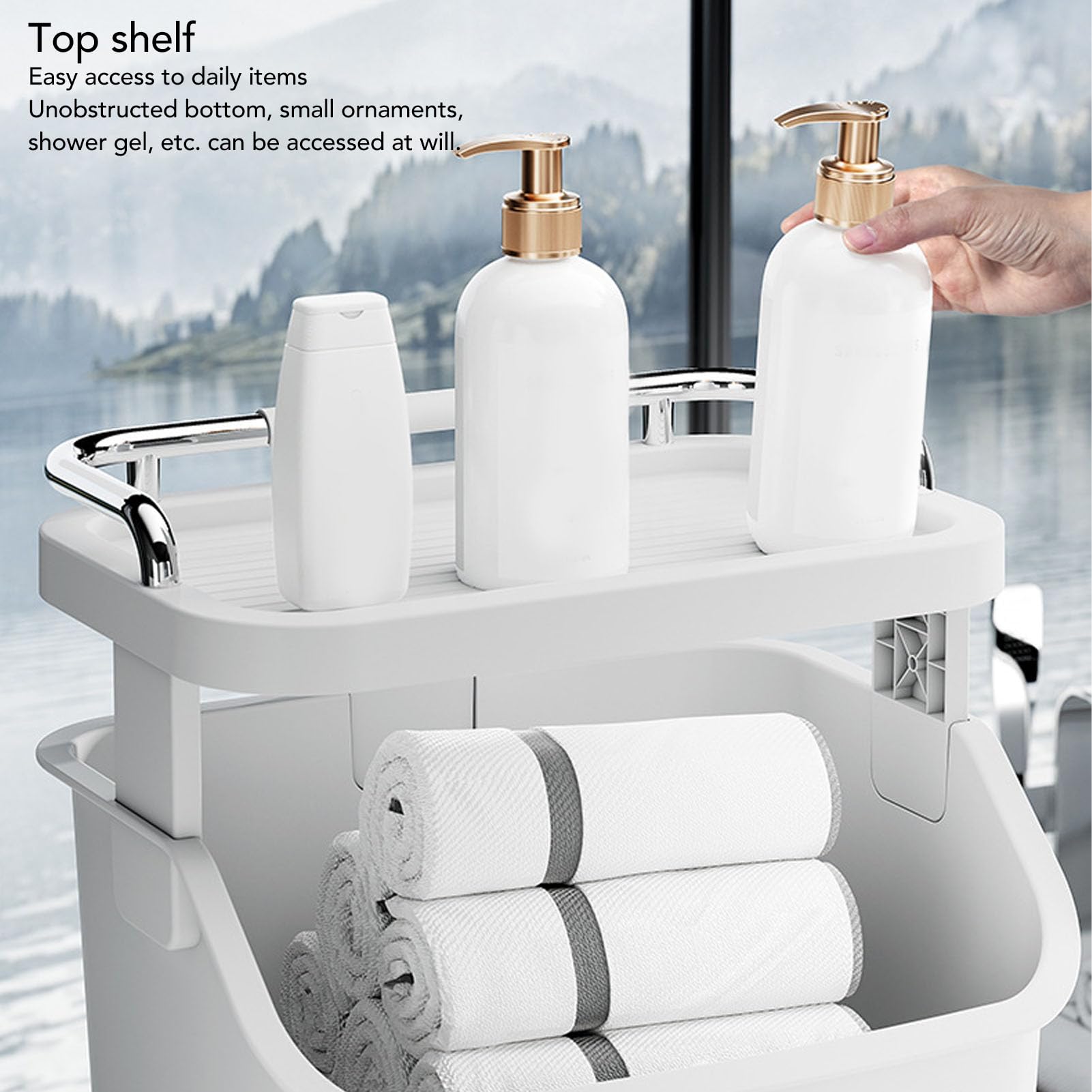 Rolling Laundry Hamper con 4 ruedas, cesta de almacenamiento de ropa multipropósito para casa, cocina, baño (3 nivel)