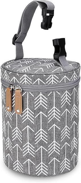 A/R Baby Bottle Bag - Portable Insulated Leak Proof Milk Bottle Carrier - Reusable Breast Milk Cooler Bag for Nursery Travel Camping (Grey),Gray