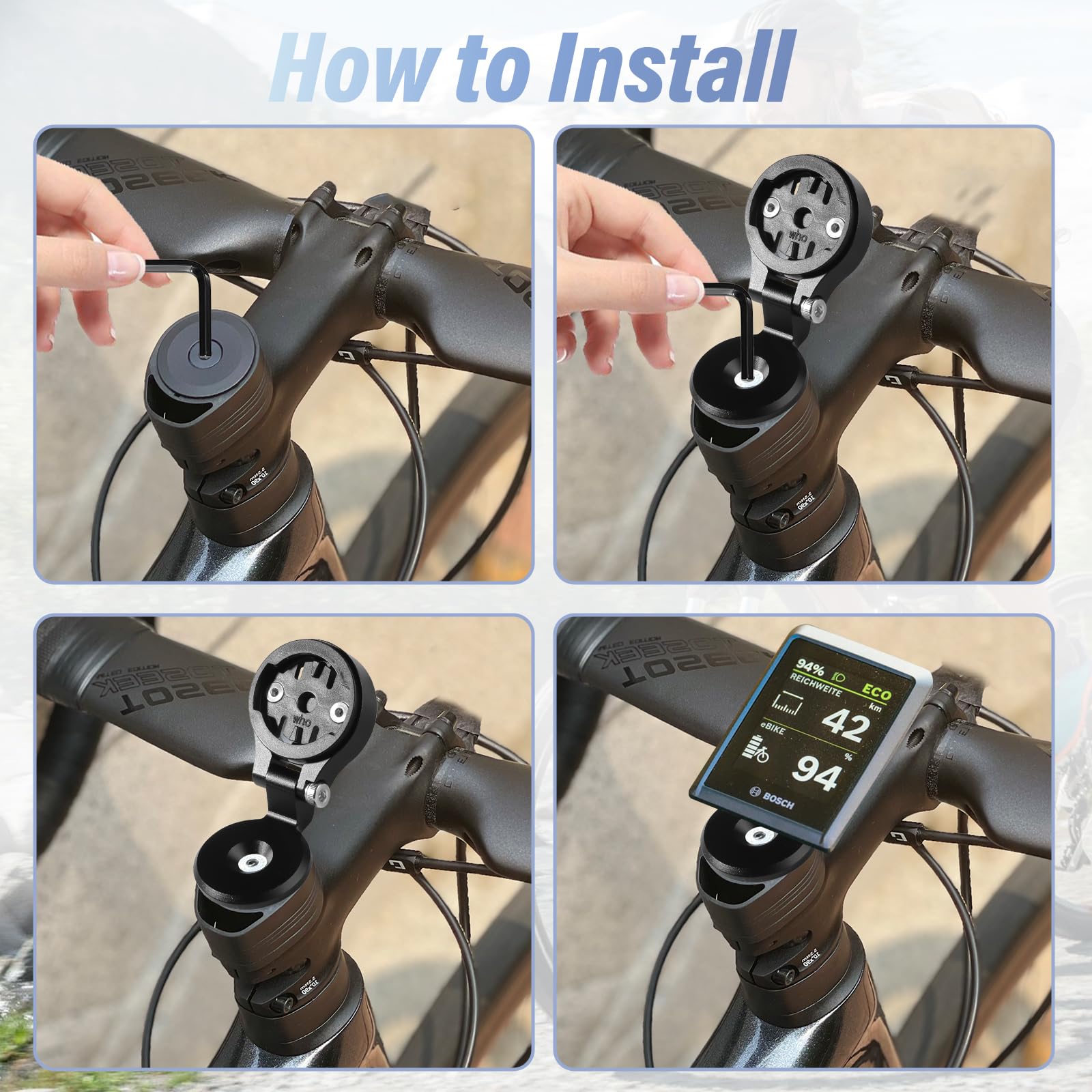 Supporto Regolabile Per Computer Da Bici: Alluminio CNC, Per Garmin, Wahoo, Bryton E Cateye - 2