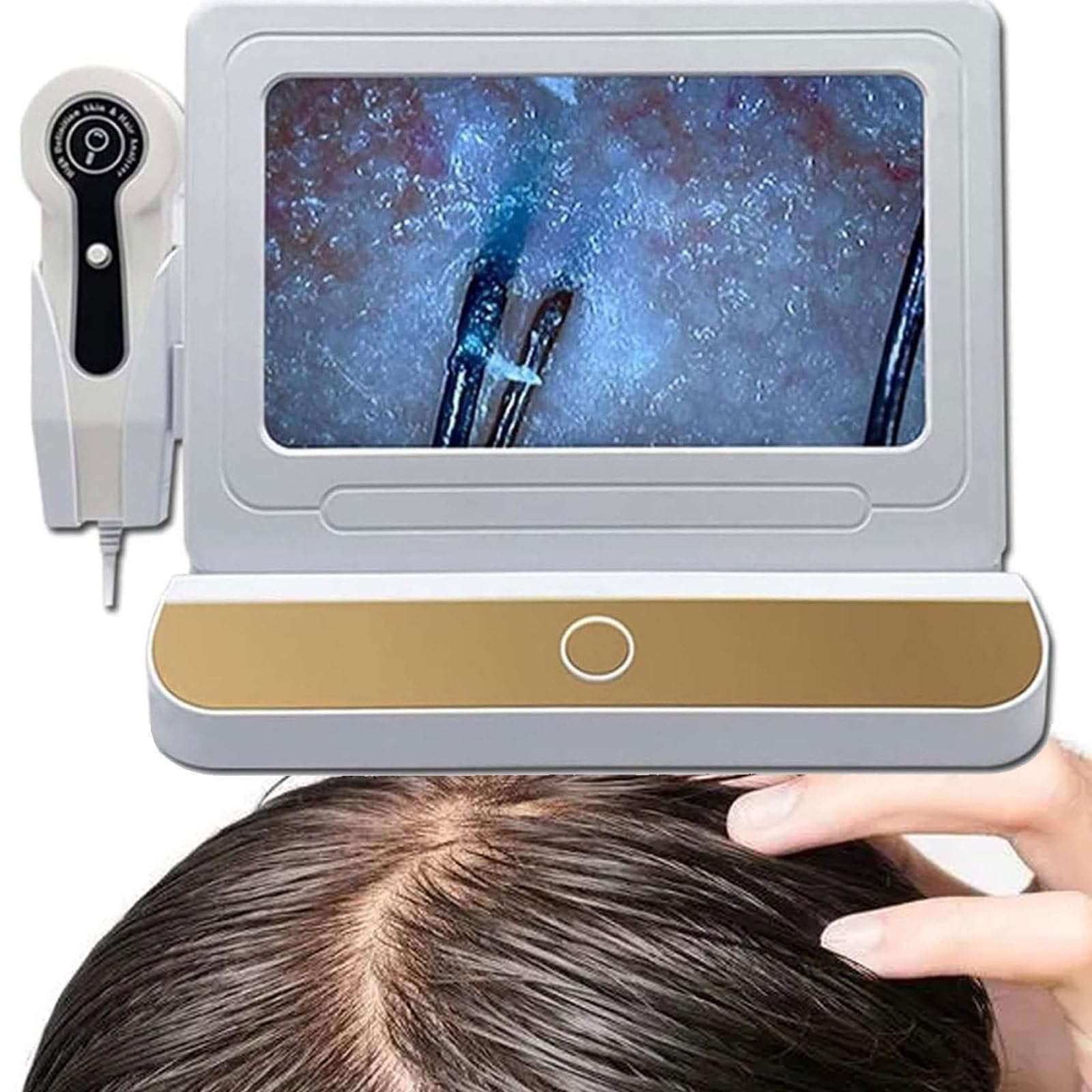 Analizador de piel y cabello, pantalla LCD HD 10 pulgadas, lupa de piel 50X/200X, máquina de análisis de piel profesional, detector digital de folículos pilosos del cuero cabelludo
