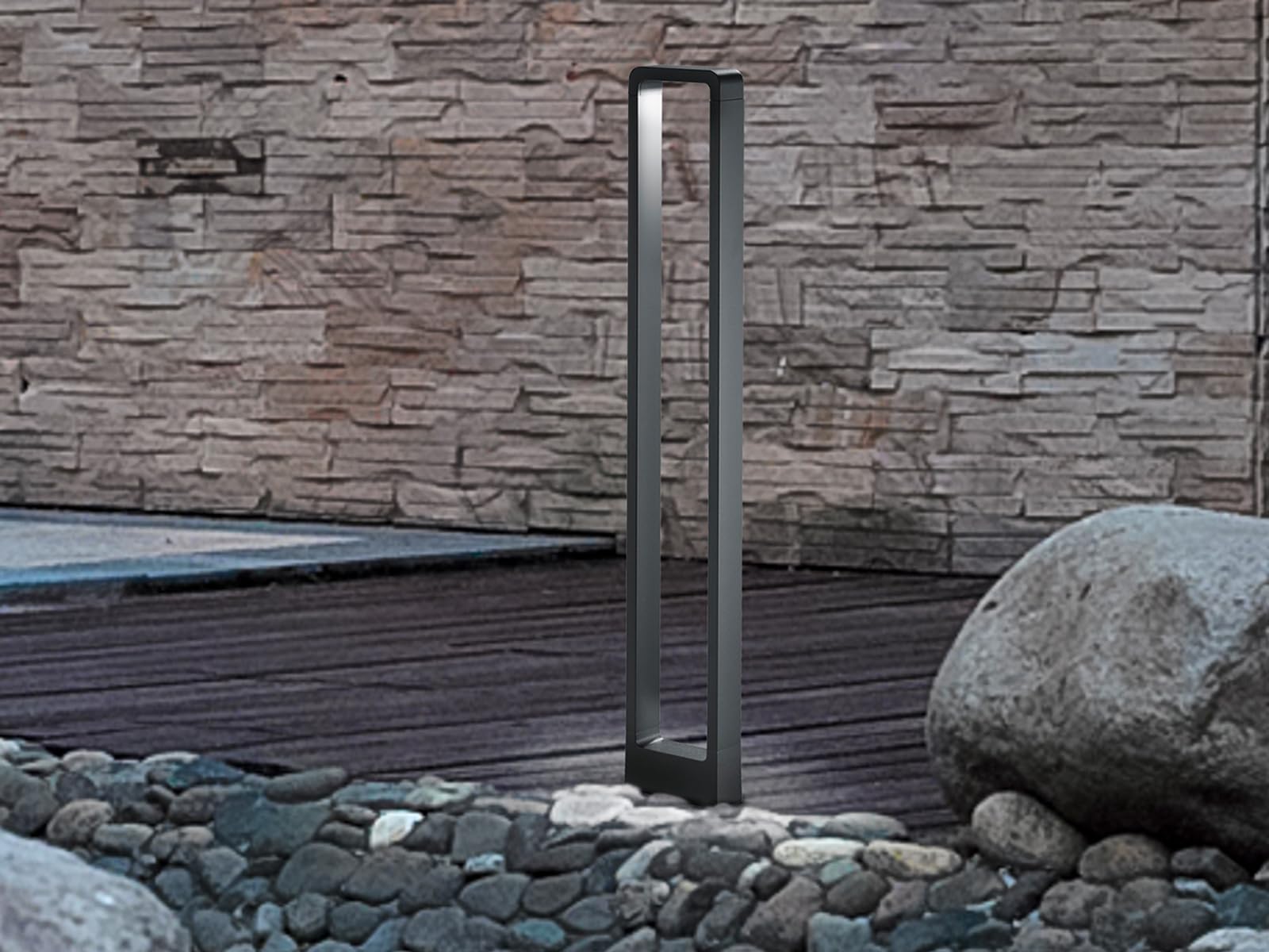 2er SET moderne Wegeleuchten aus Aluminium Anthrazit, Höhe 100cm