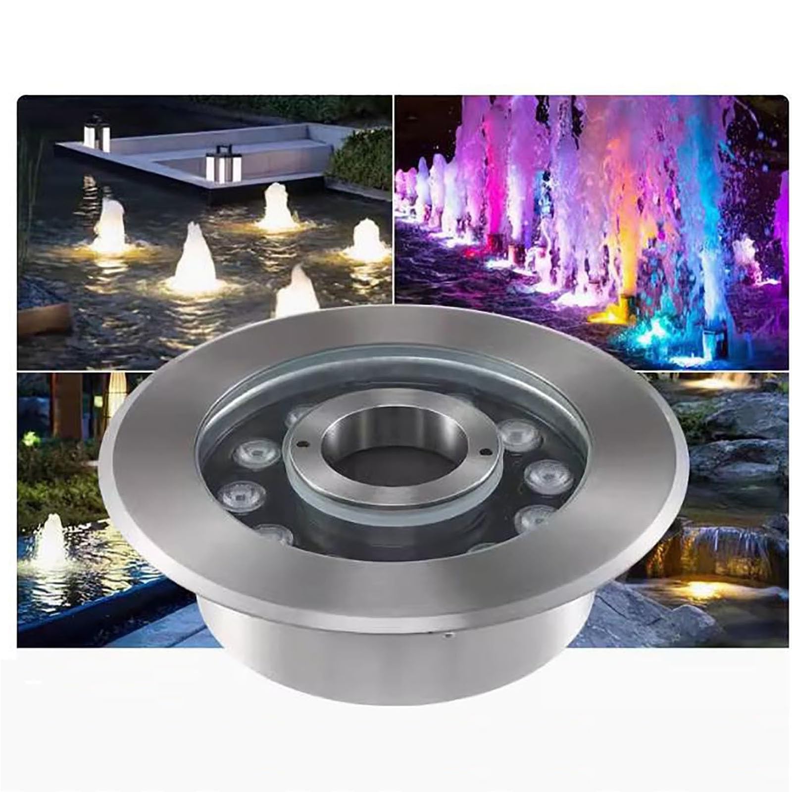 Stainless Steel Submersible LED Fountain Underwater Light Ring ...