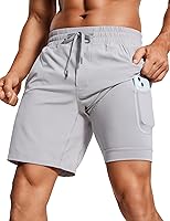 CRZ YOGA Men's 2-in-1 7" Running Shorts - Lined Quick-Dry Lightweight Workout Shorts with Pockets for Running & Sports