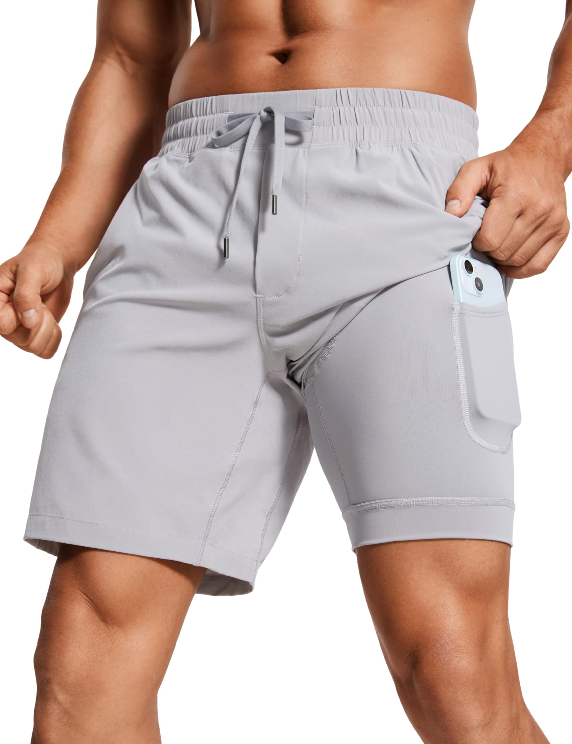 CRZ YOGA Mens 2 in 1 Running Shorts 7
