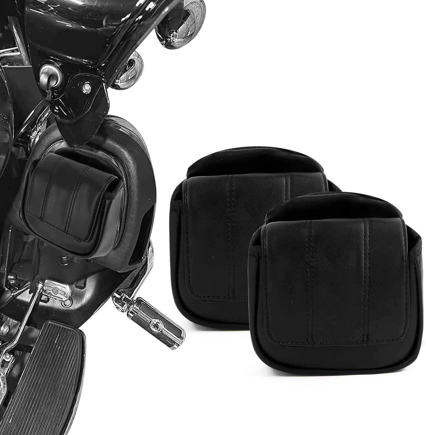 PSLER Lower Fairing Panels Storage Pouches - 1 Pair of Fairing Lower Door Pockets for Touring Road Glide Street Glide Trike Tri Glide 2009-2024