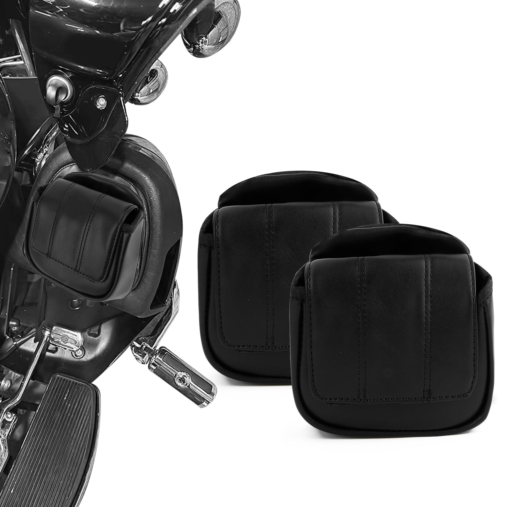 PSLER Lower Fairing Panels Storage Pouches - 1 Pair of Fairing Lower Door Pockets for Touring Road Glide Street Glide Trike Tri Glide 2009-2024