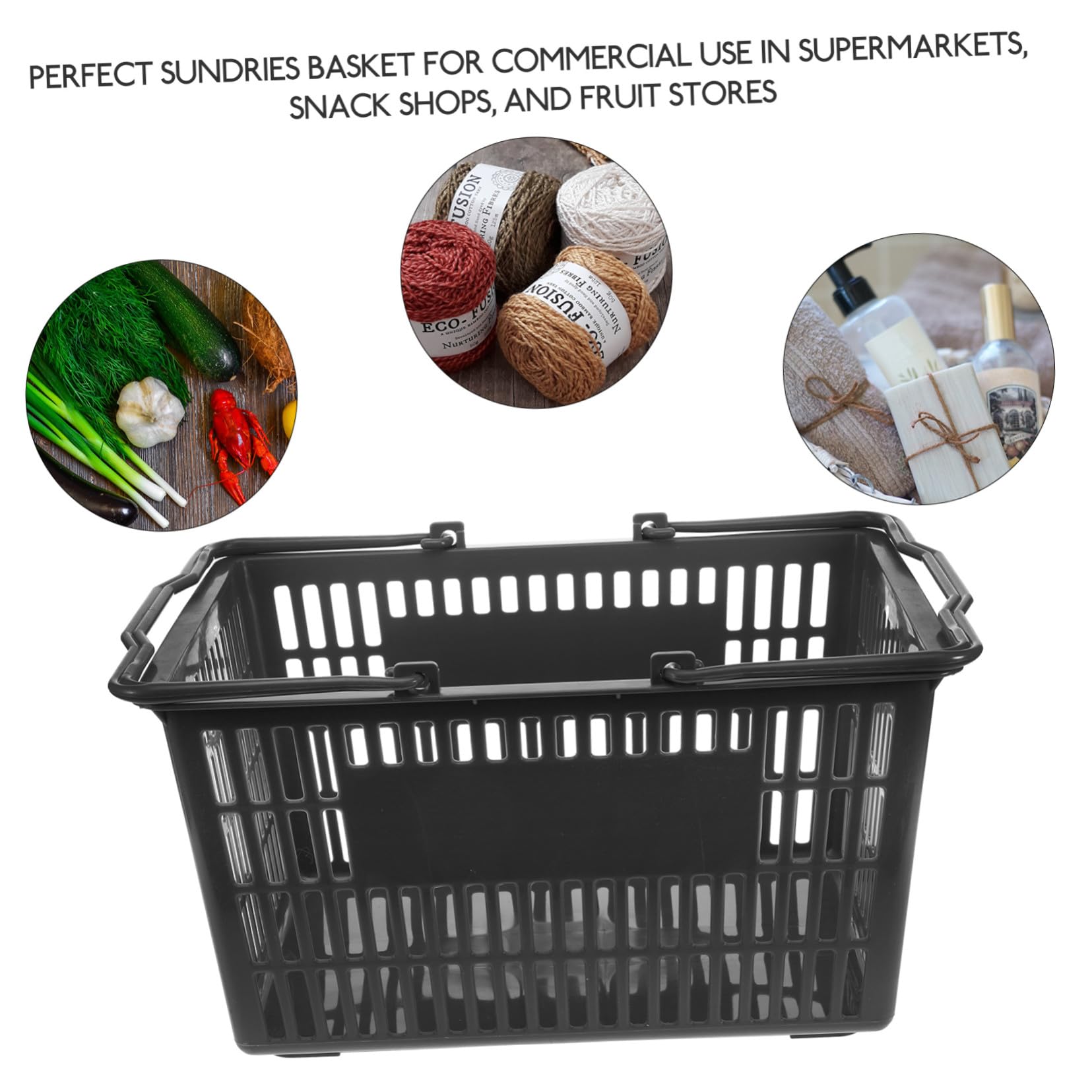 Großer Einkaufskorb aus Kunststoff mit Ergonomischem Griff Stabiler Aufbewahrungskorb für Supermarkt Obstladen und Snacks Langlebiger Leichter Einkaufskorb für Vielseitige Nutzung