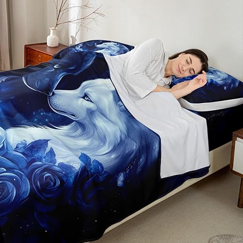 Miniatura 9 de Whisky - Juego de sábanas para niños, tamaño King, juego de ropa de cama rústica retro de grano de barril, decoración de habitación de niños y