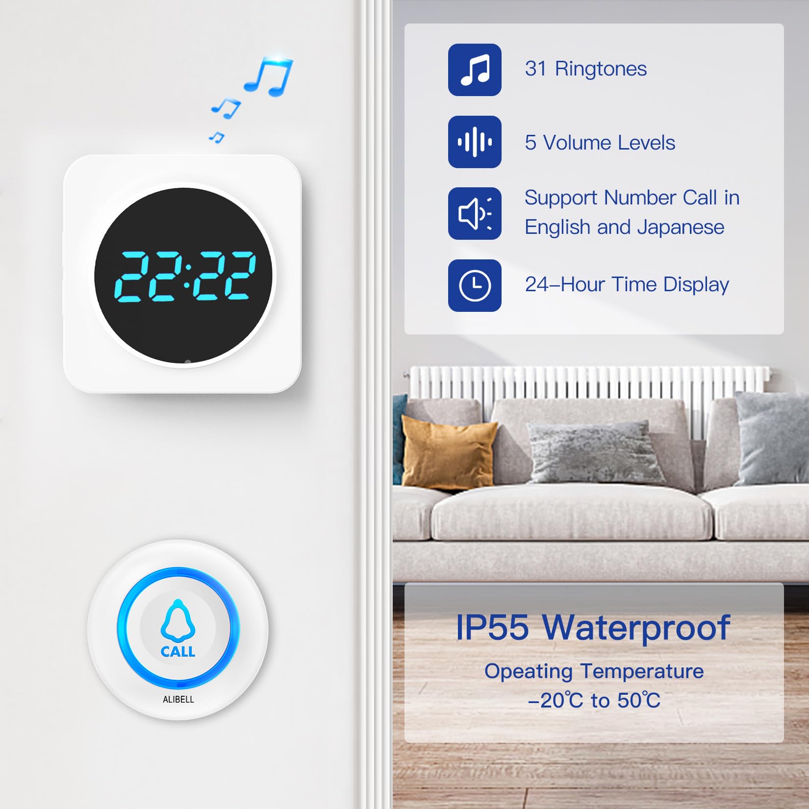 Wireless Personal Emergency Alarm for Elderly 500ft Long Range Fall Alert System With 1 Number Display Receiver and 1 Emergency Panic Button - Image 4