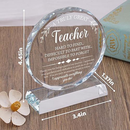 Miniatura 3 de Regalos de agradecimiento para profesores para mujeres y hombres, regalo de agradecimiento de cristal grabado para profesores, los mejores regalos