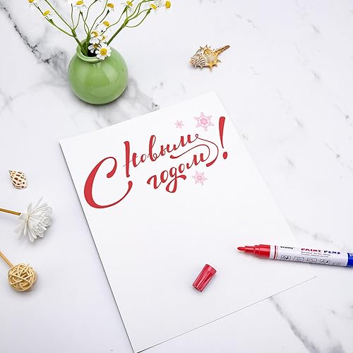 Miniatura 10 de Marcadores de pintura amarillos, paquete de 5 bolígrafos de pintura permanente a base de aceite, impermeables, de secado rápido, para pintura de