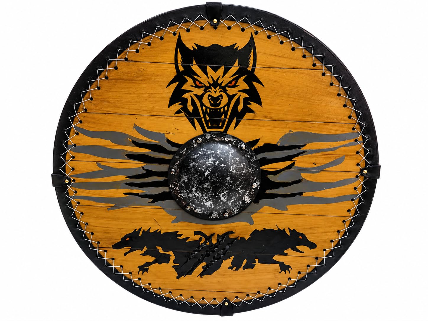 Nautical Replica Hub Fenrir Wolf Viking Shield scudo medievale scudo personalizzato scudo nordico larp vichingo scudo vichingo arredamento battaglia scudo sca scudo