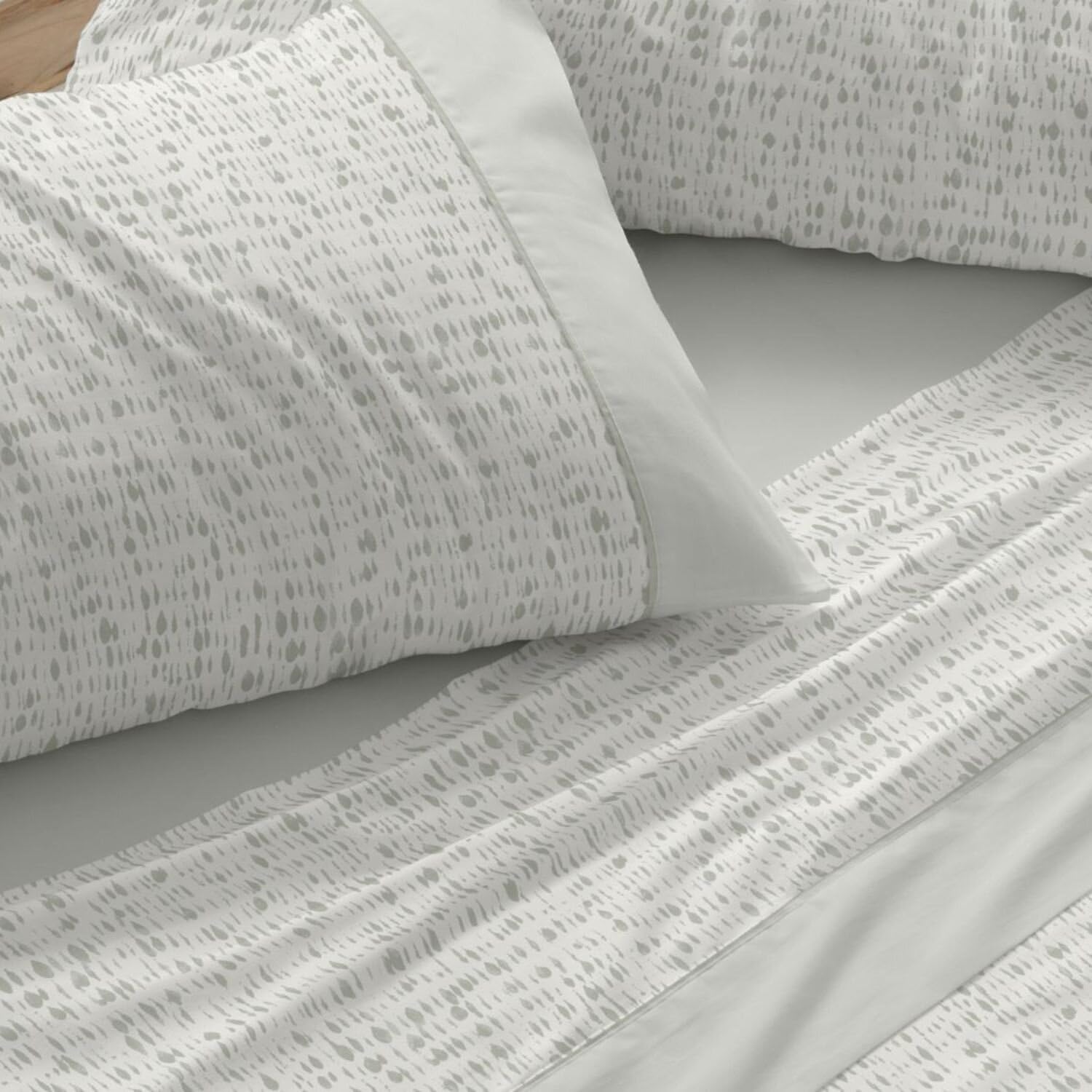 Burrito Blanco | Juego de Sábanas Algodón/Poliéster Cama 150-160 Salvia | 4 Piezas: Bajera, Encimera y 2 Fundas | 50% Algodón 50% Poliéster | 144 Hilos | Tacto Suave | Larga Duración