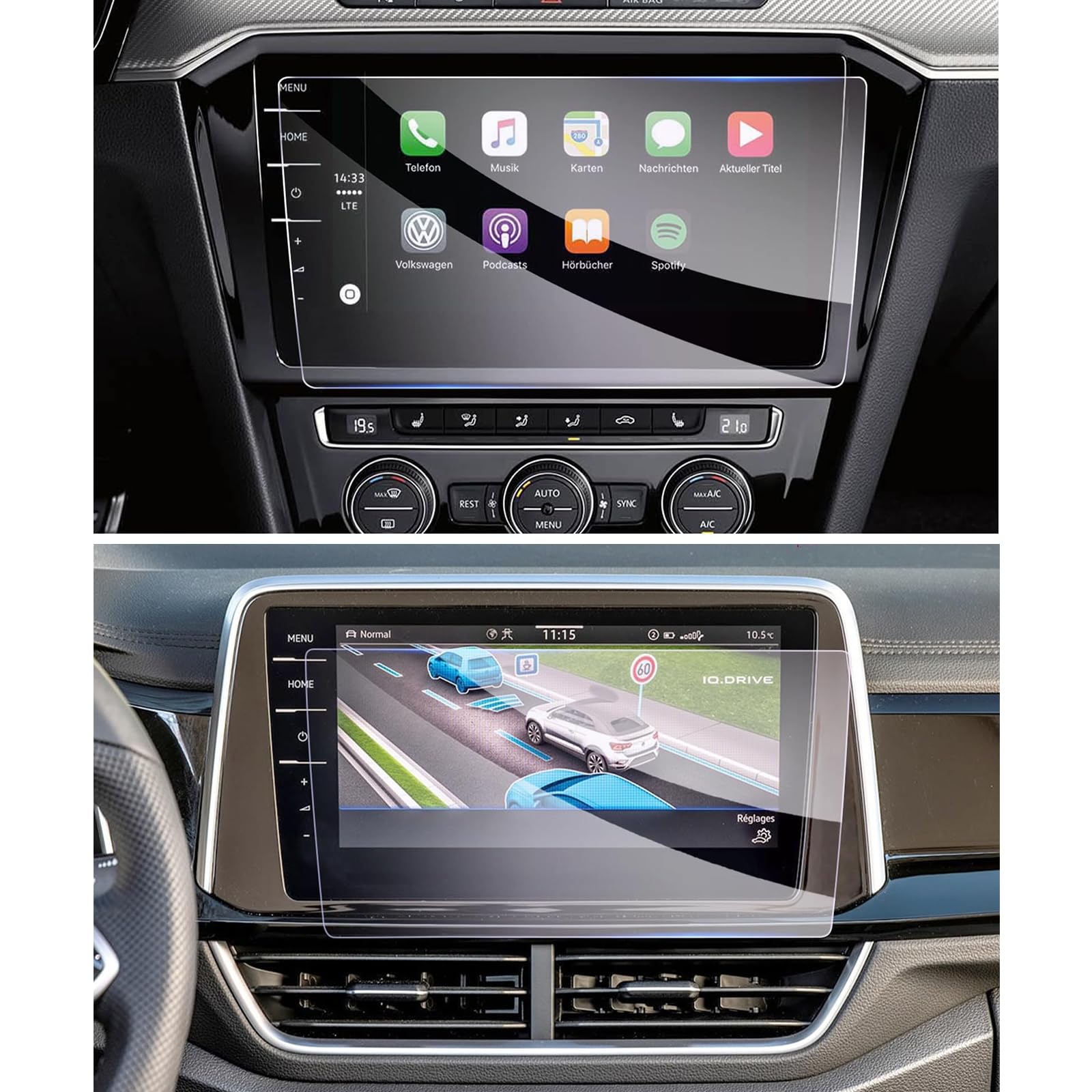 GAFAT Displayschutzfolie Für VW T-Roc 9,2 Zoll – Gehärtetes Glas, 9H