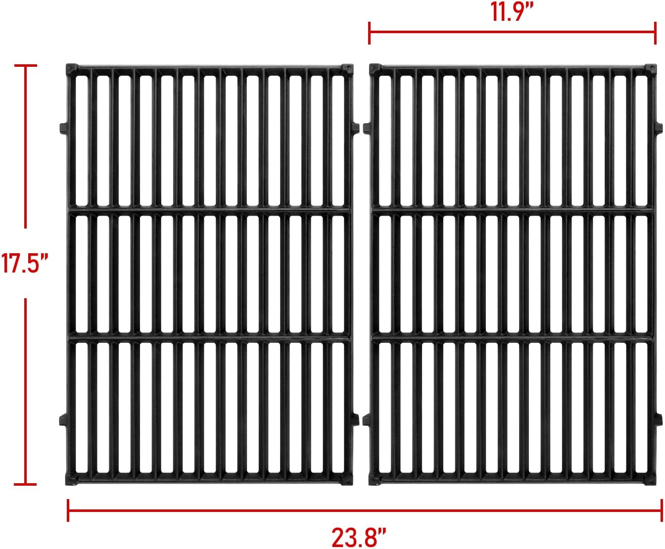GGC 7638/7639 Grill Grates for Weber Spirit &Spirit II 300 Series, 17.5" Grill Parts for Weber Spirit E/S 310, E/S 320, E/S 330, Spirit 700, Genesis Silver B/C, Gold B/C 1000-3500 Gas Grill