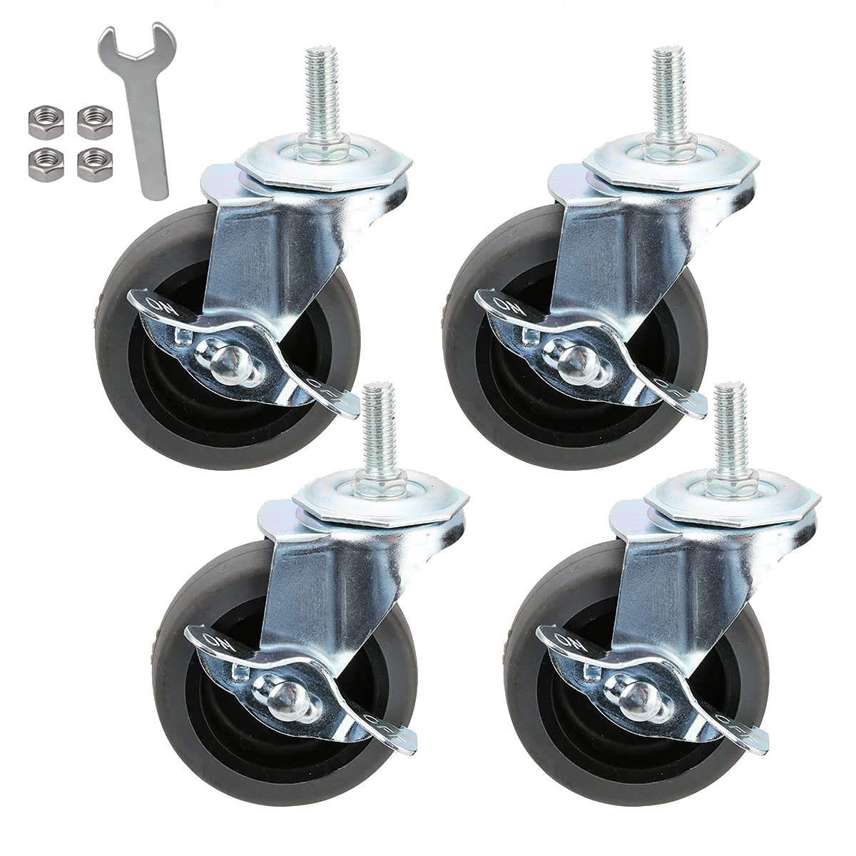 Buy XUANFENG Caster Wheels, Casters, Set of 4, 3 Inch, Rubber, Heavy