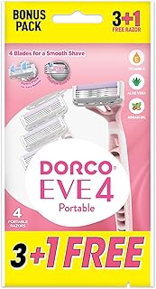 Dorco Eve 4-Blades Disposable Razor for Women 4-Pack