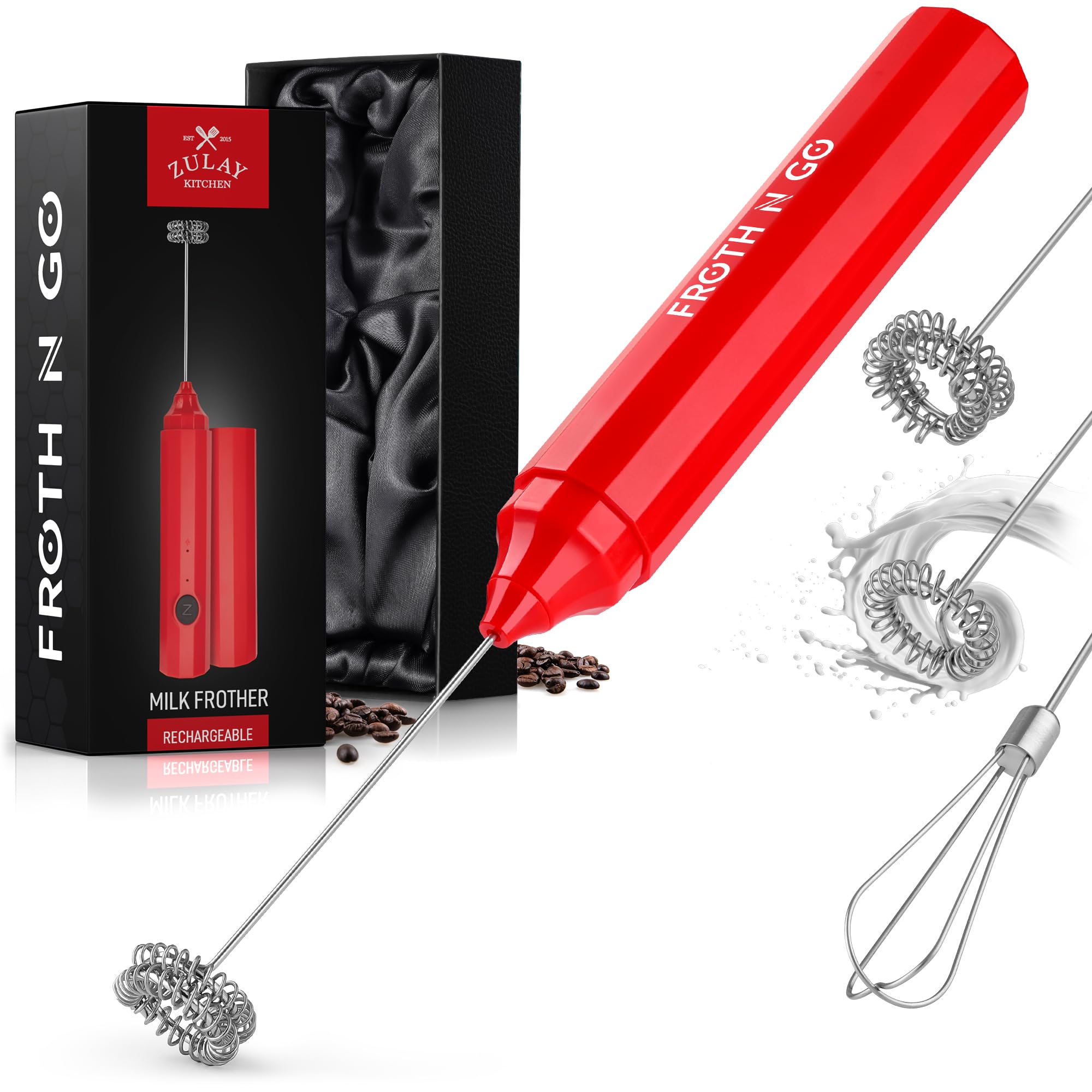 Amazon.com: Zulay Froth N Go Milk Frother Rechargeable - 3