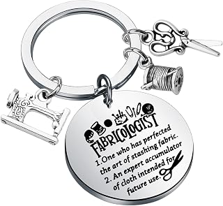 Sewing Keychain Women Quilter Sewing Fabricologist Gifts Seamstress Gift Sewing Jewelry Tailor Gift