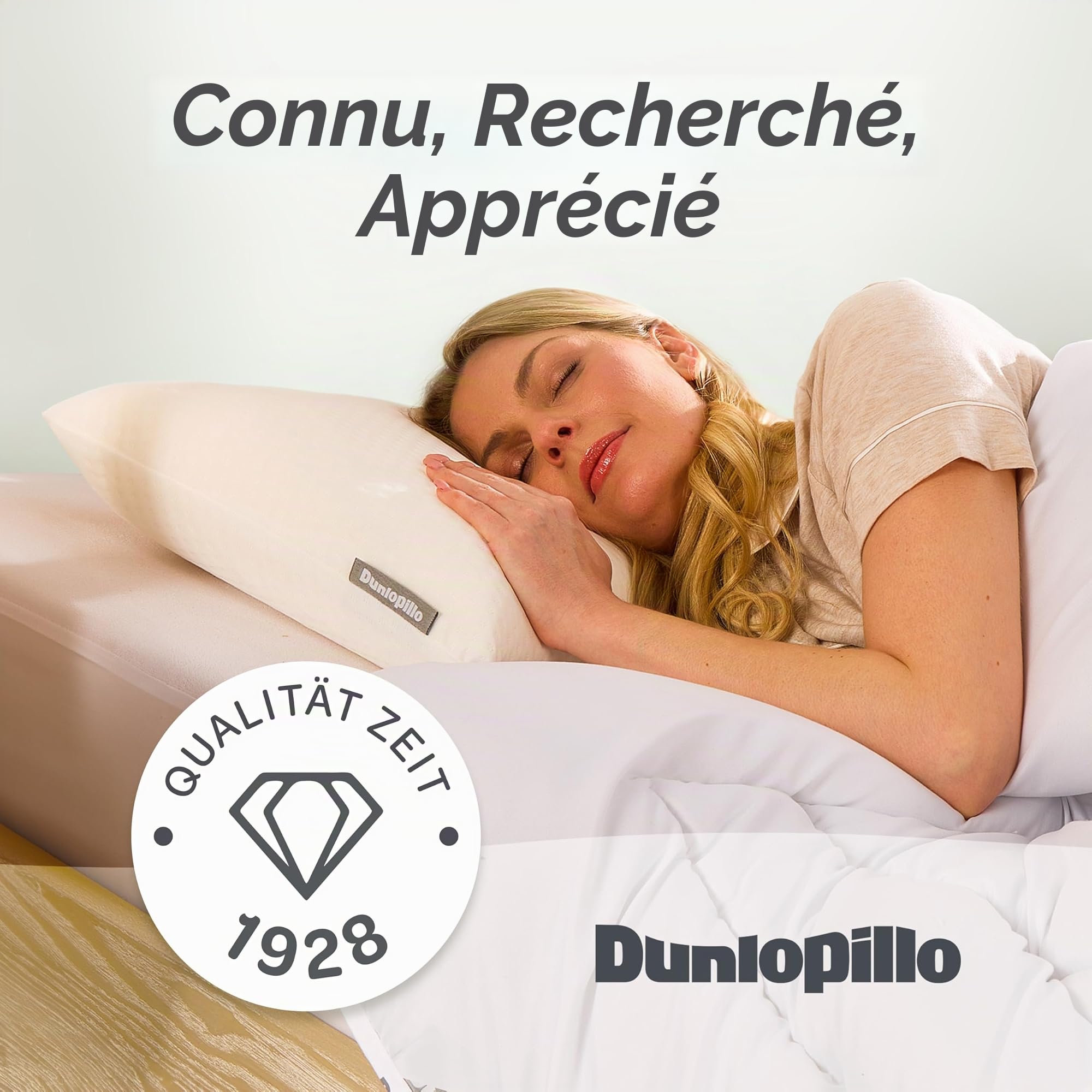 Dunlopillo Coussin de nuque – Coussin orthopédique de qualité supérieure avec rembourrage en mousse à mémoire de forme | Oreiller ergonomique parfait pour les douleurs au cou | Coussin de soutien