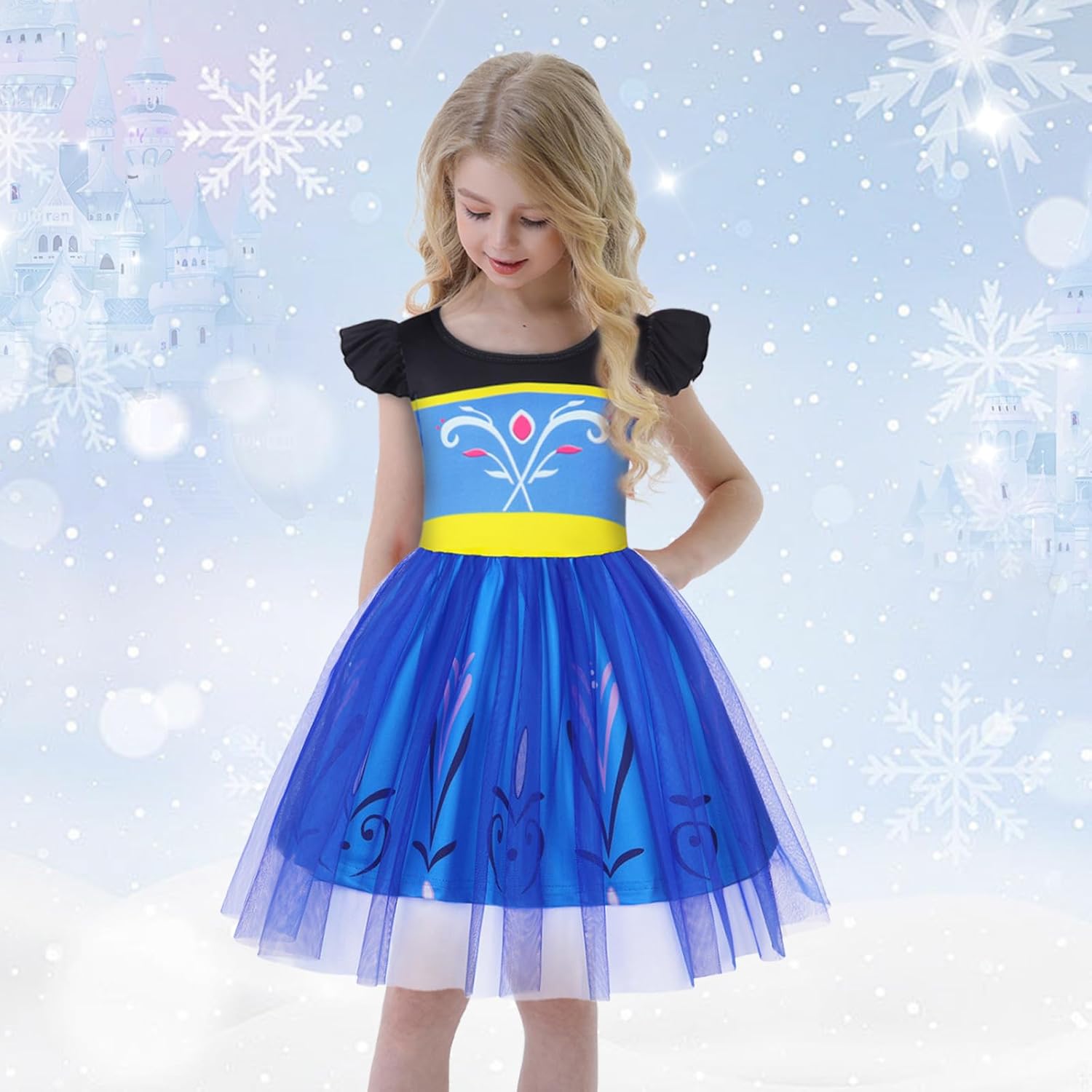 HenzWorld Princess Dress up for Girls Birthday Party Outfits Halloween Costumes for Kids Princess Costumes Tulle Tutu Dress
