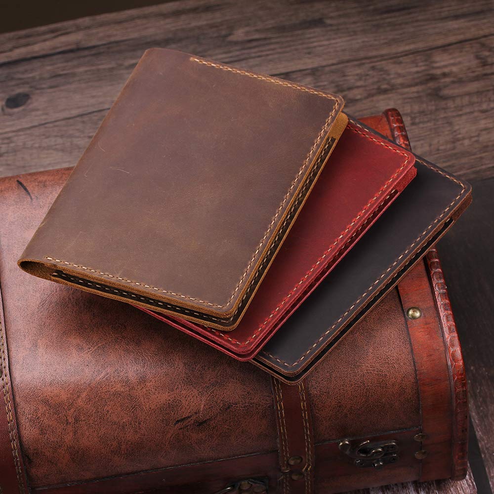 Skórzany pokrowiec kompatybilny z mini notebookami Rite in the Rain & Rocketbook, okładka na notebooka ze spiralą górną, skórzana okładka na notatnik kieszonkowy 10 cm x 15 cm z uchwytem na