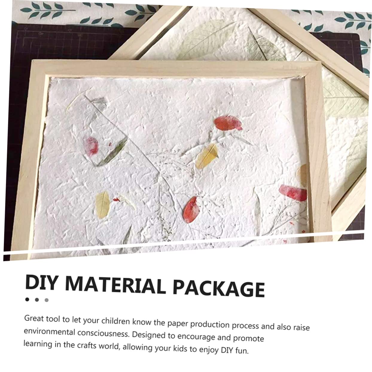 VILLCASE 10 Pezzi Cornice in Legno per Creazione Carta Fatta Mano Kit Fai da Te per Telaio Artigianale in Legno Naturale Resistente e Facile da per Attività Educative Famiglia