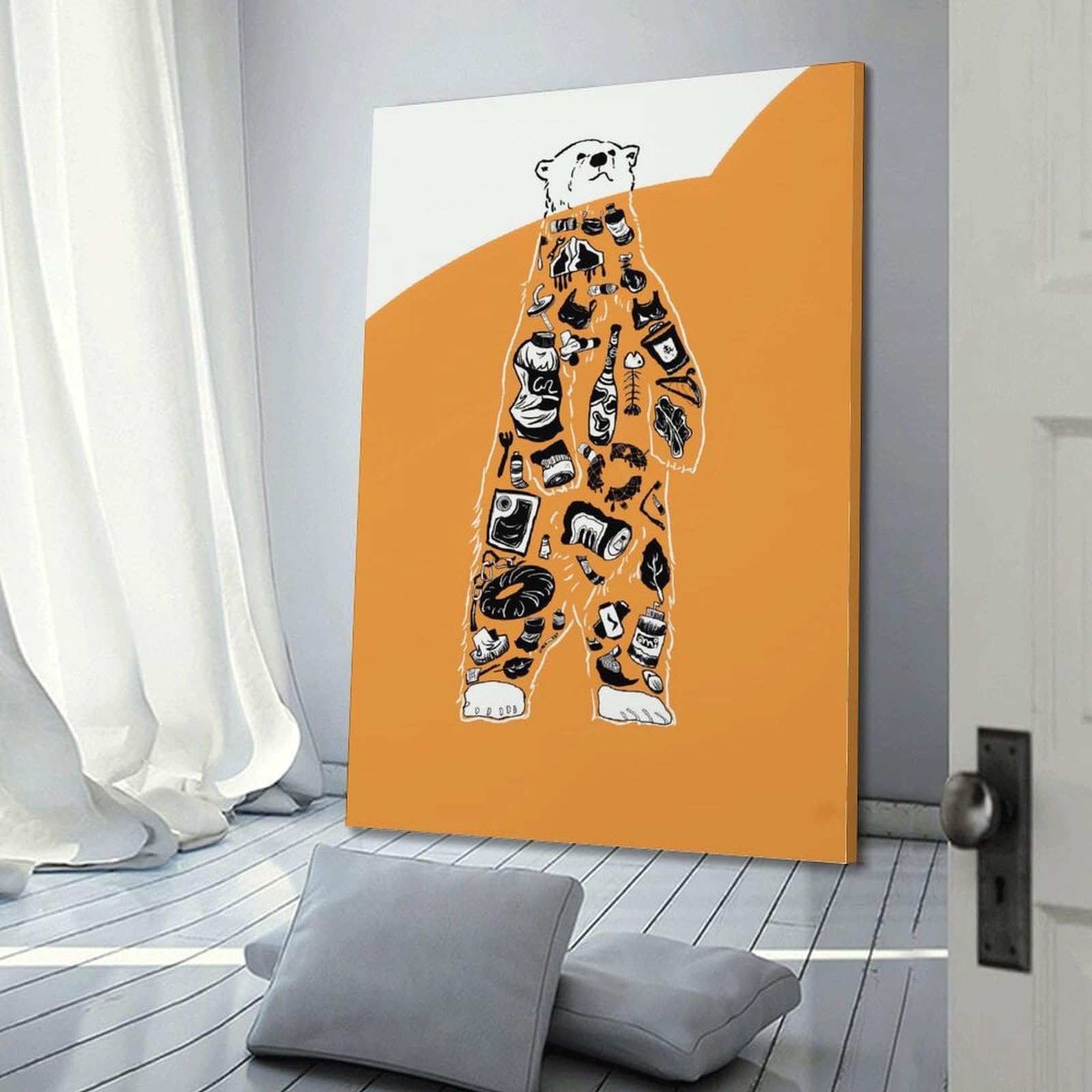 Eisbär, kreatives Tier-Poster, schützt die ökologische Umwelt, dekoratives Gemälde, Leinwand, Wandposter und Kunstdruck, modernes Familienschlafzimmer-Dekor-Poster, 60 x 90 cm