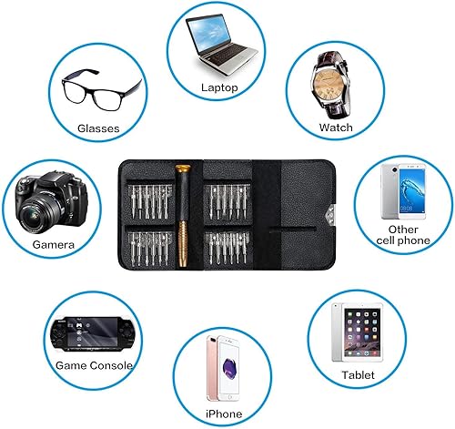 Miniatura 3 de RuoFeng Juego de destornilladores de precisión 25 en 1 Freewise DIY Mini Kit de herramientas de reparación para PC gafas teléfono móvil