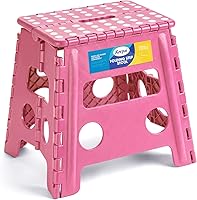 Vista 23 de Korpai Taburete plegable de 13 pulgadas para adultos y niños con capacidad para hasta 300 libras, taburetes plegables antideslizantes con mango