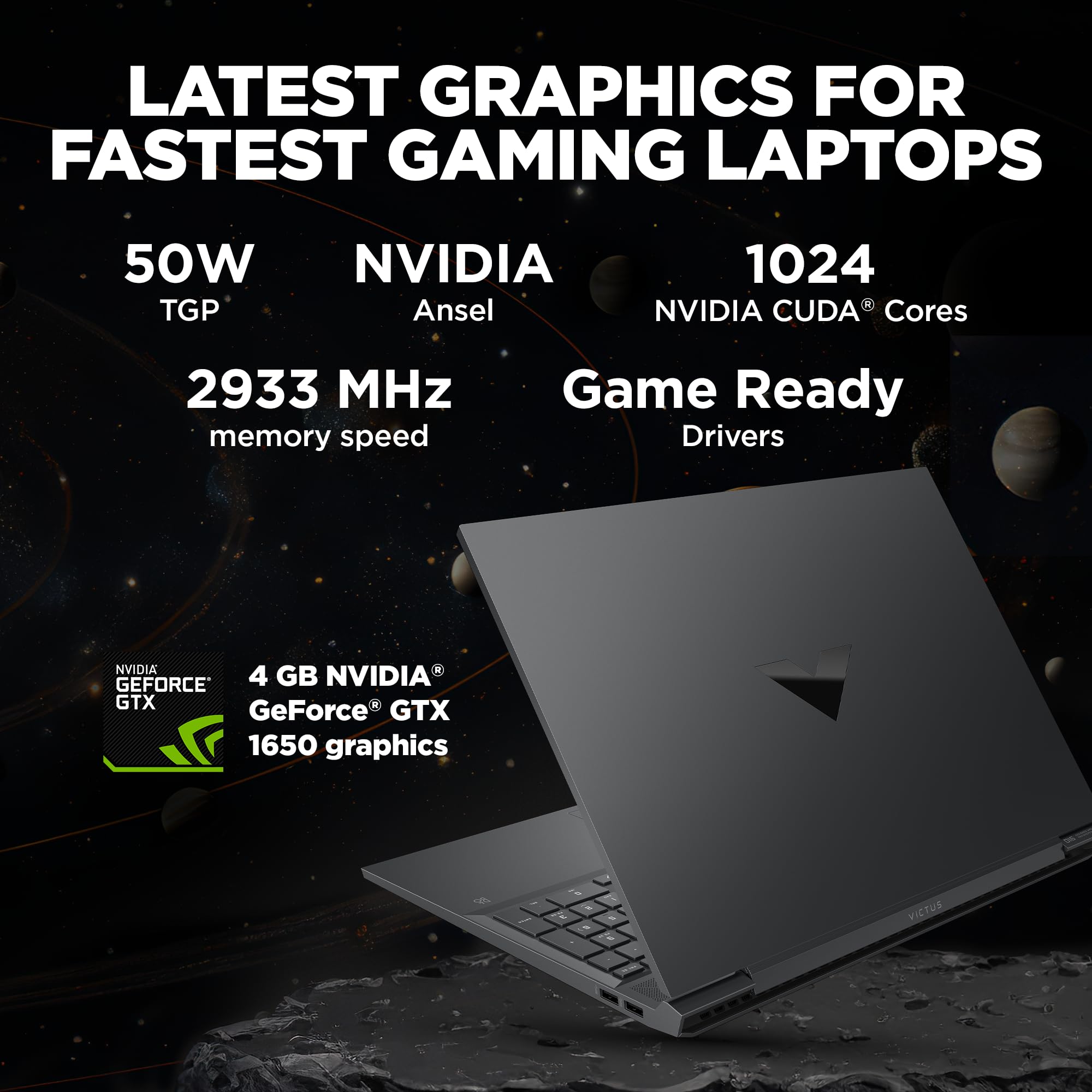 HP Victus Gaming Laptop,11Th Gen Intel Core I5-11400H,Nvidia GTX 1650 Gpu,16.1-in(40.9 Cm),Fhd,IPS,144Hz,7 Ms Response Time,8Gb Ddr4,512Gb Ssd,Windows 11 Home Backlit Kb (Mso,Silver,2.48 Kg),D0310Tx image_1