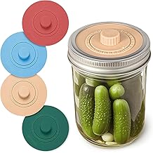 Mfacoy Airlock Fermentation Lids for Small Mouth Mason Jars, Pickle Pipes, Fermenter Caps, Fermentation Kit for Sauerkraut & Pickle Kit, One Way Waterless Airlock Valve - BPA-Free (Jar Not Included)