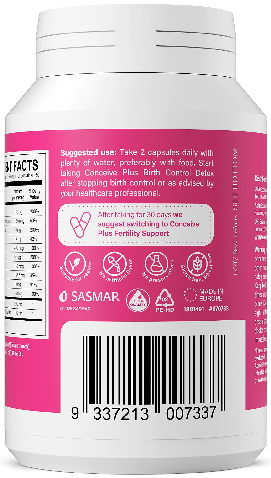 CONCEIVE PLUS Birth Control Detox for Women, 60 Capsules — Amazon image 7