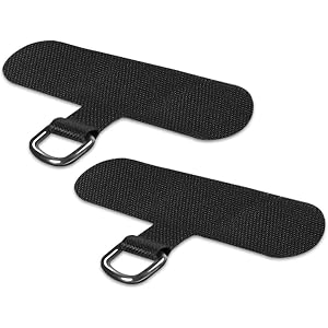 TACOMEGE Cell Phone Tether Tab for All Full Phone Cases, Smartphone Lanyard Patch for iPhone, Phone Strap Replacement Part (Black)