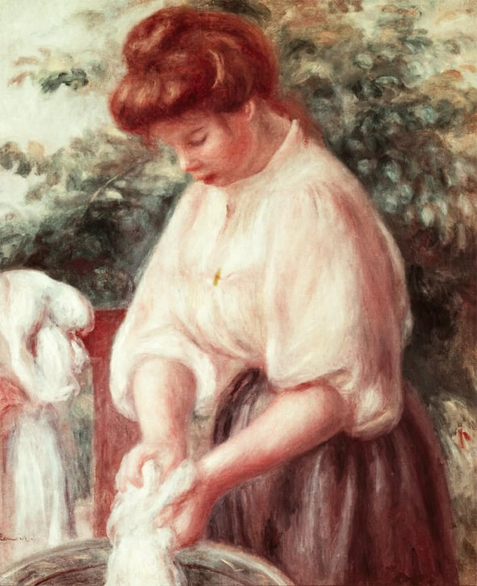 POSTERIIk Vintage Classic Picture Landscape Artwork the Washing Machine by Pierre Auguste Renoir Portrait Canvas Painting for Office Home Decor 60x90cm