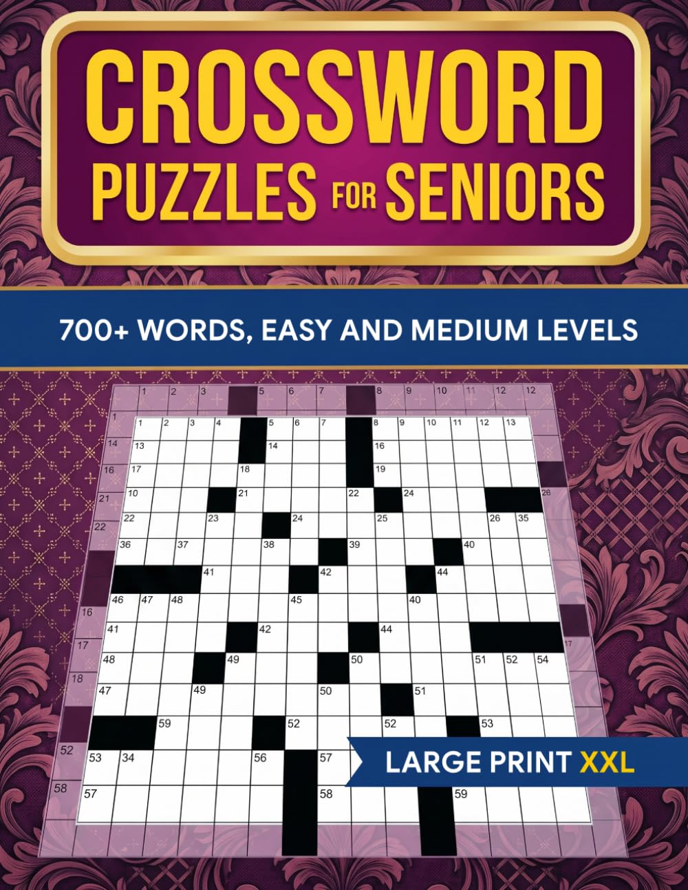 Crossword Puzzles for Seniors, Easy Large Print Puzzles for Alzheimer's and Dementia Patients and Elderly Seniors to Support Brain Health and Relaxation
