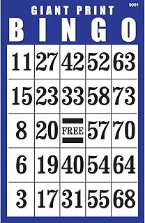 MaxiAids Giant Print Bingo Card- Blue