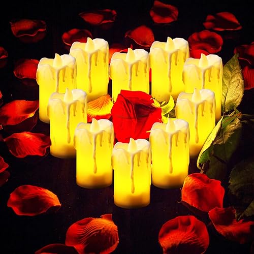 Miniatura 8 de Paquete de 24 velas de té de Halloween, velas votivas sin llama derretidas sin llama, velas de té automáticas que funcionan con pilas, velas