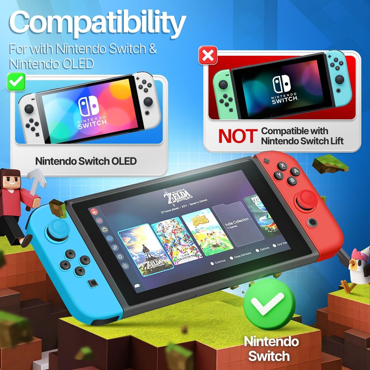 Amazon.com: TNP Joycon Case for Nintendo Switch - Silicone Joy Con