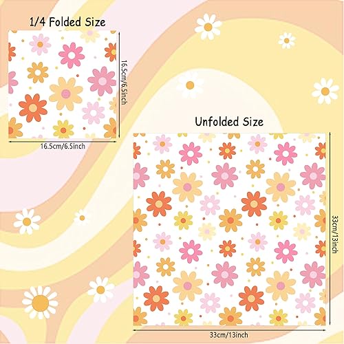 Miniatura 9 de 120 servilletas de papel con margaritas Groovy Daisy Boho Servilletas de cena desechables con flores decorativas para fiestas de baby shower,