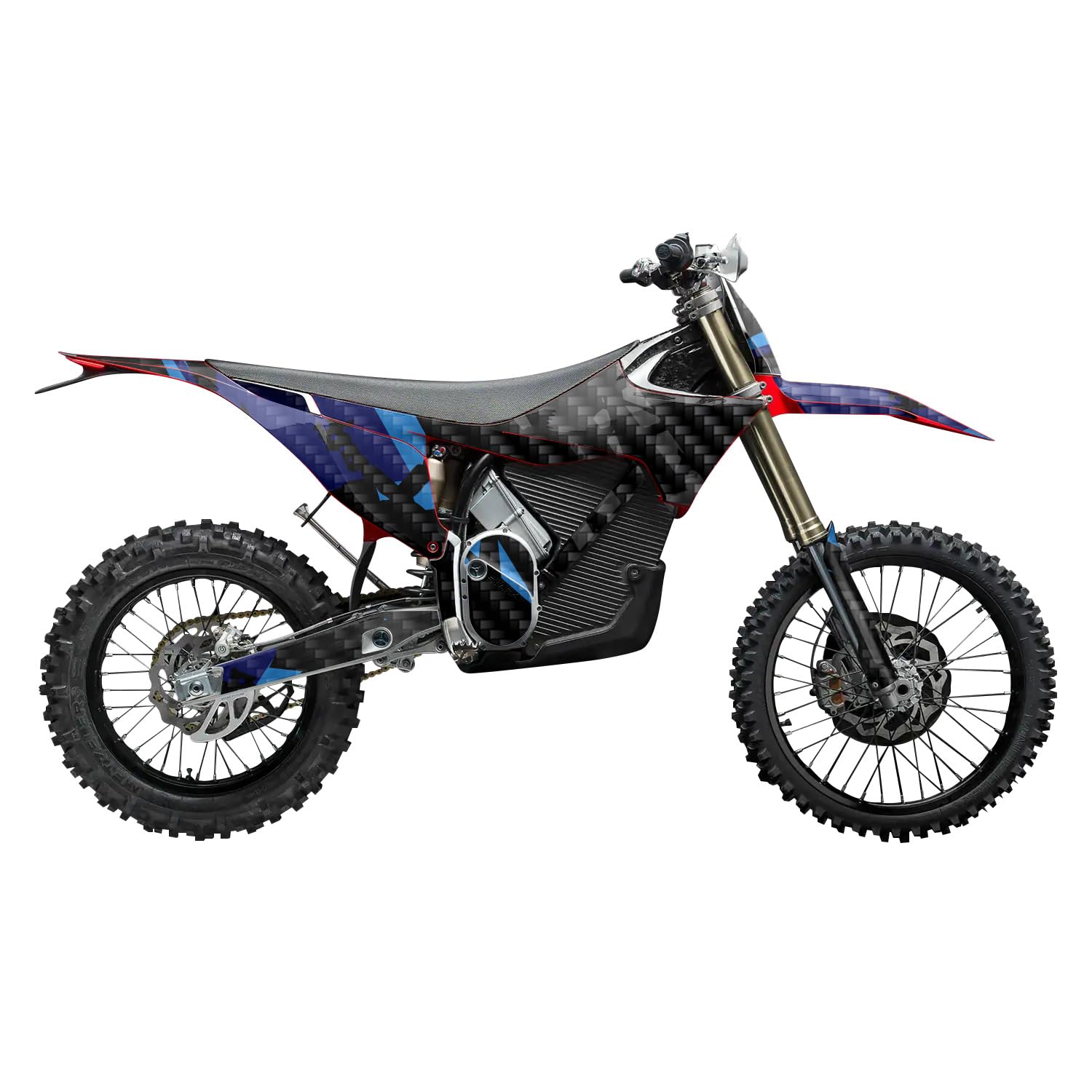 Carbon Fiber Stark Varg MX 2023-2025 Graphics Kit Wrap - Blue Shatter - Varg MX Skin - Premium 3M Vinyl Protective Wrap Decal Cover - Easy to Apply | Crafted in The USA by MightySkins