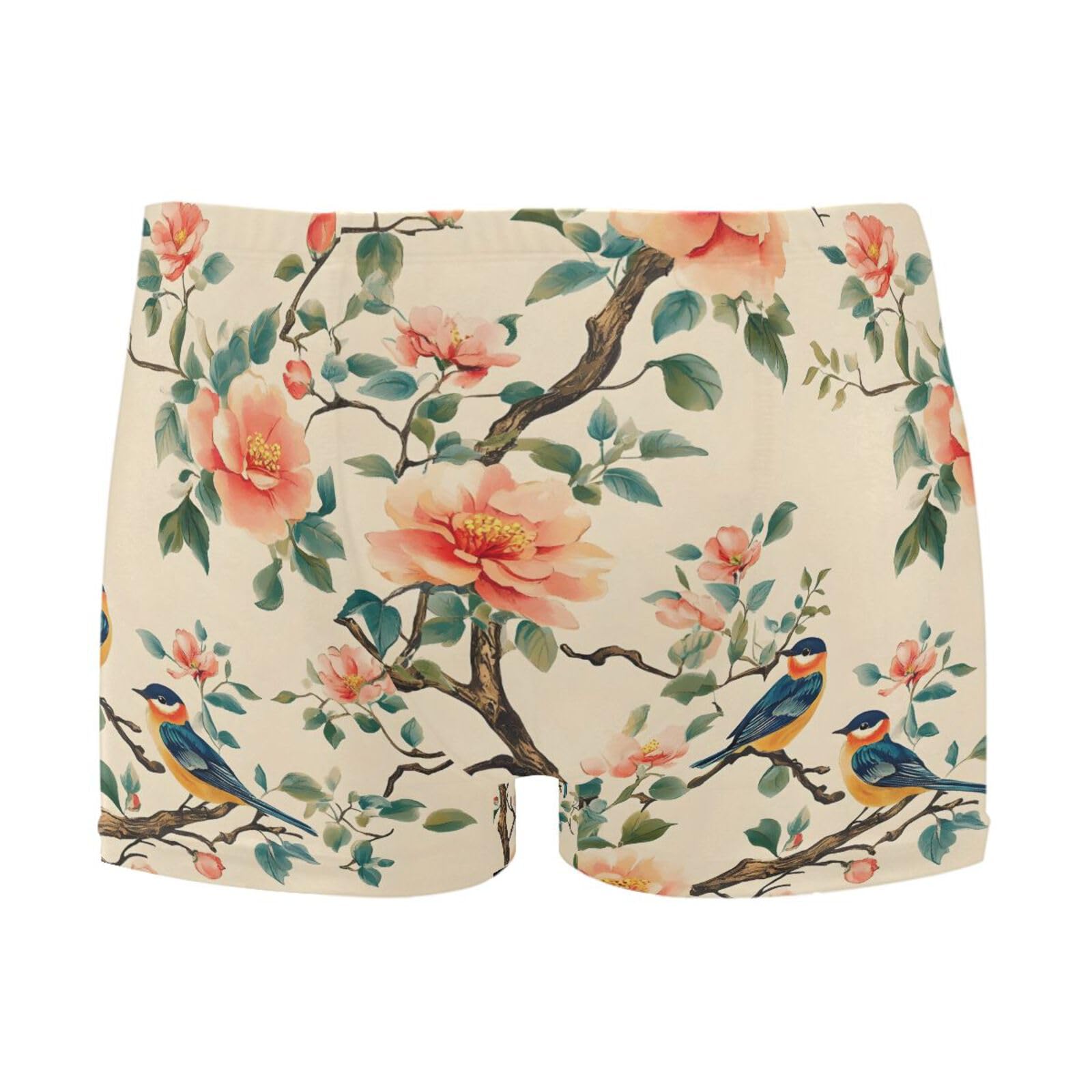 Men's Swim Briefs Birds Flowers Chinese Swimsuit Swimwear Swim Trunk Square Leg for Men 3XL 202b8846