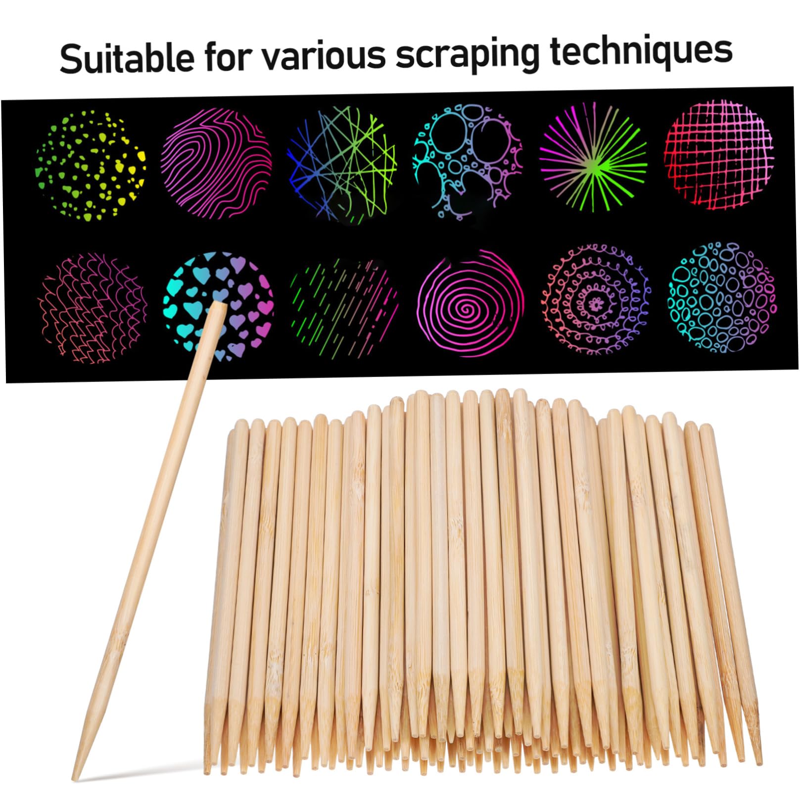 3 Ensembles Outil De Stylet En Bois Produit En Papier Stylo Anti-rayures De Voiture Craft Outils De Stylet En Bois Pour Papier Brouillon Stylet À Gratter Bambou 150 Pièces * 3