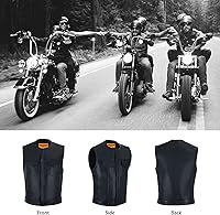 Vista 2 de GARGOYLE BELLS Chaleco de cuero para hombre, estilo SOA, con bolsillos para pistolas, chaleco para motociclista, para hombre