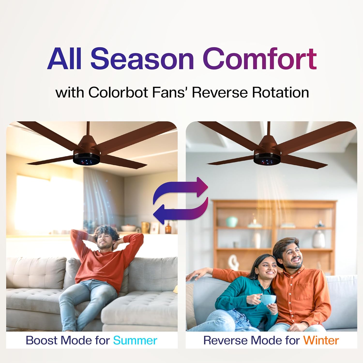 Colorbot Stella Quad 4 Blade BLDC Ceiling Fans 1200mm | BEE 5 Star Rated | Save up to 65% | Remote Control (Boost, Timer, LED, Reverse Mode) | 4 Years Warranty (Cocoa Brown) 21 71nHd3MV4TL. SL1500