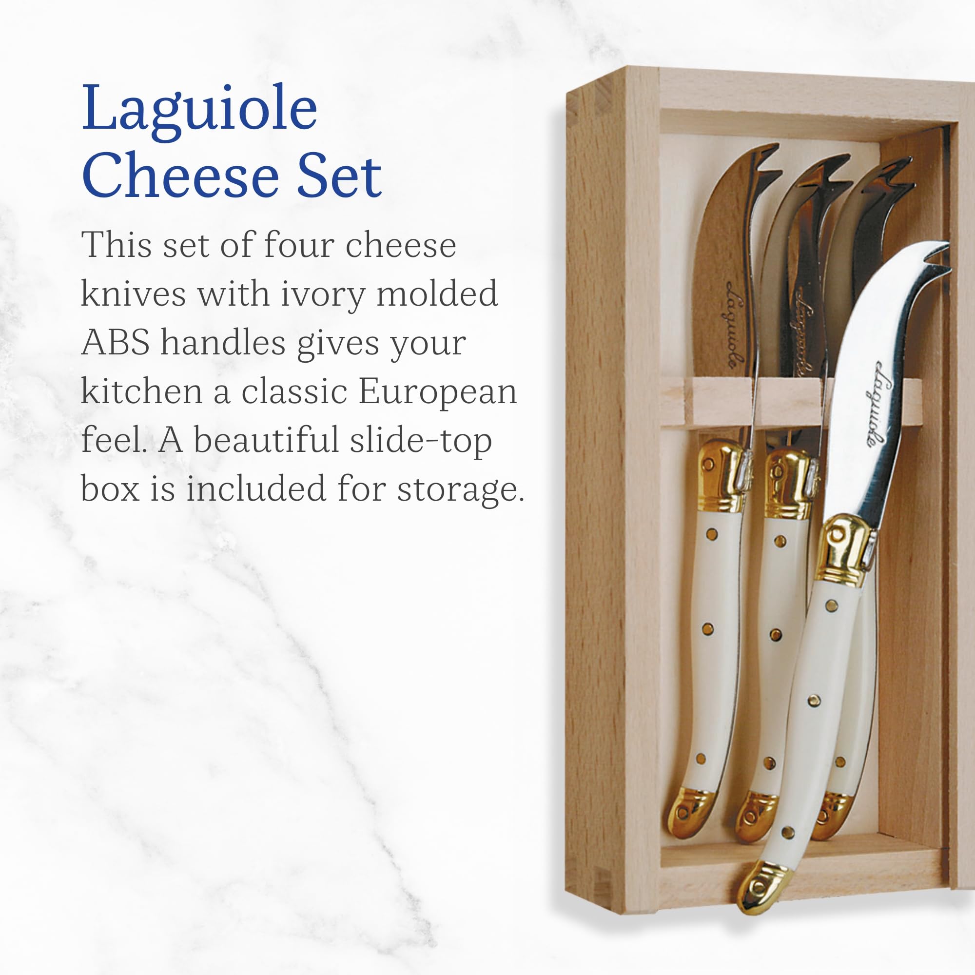 Amazon.com: Jean Dubost Laguiole 4-Piece Cheese Knives Set in